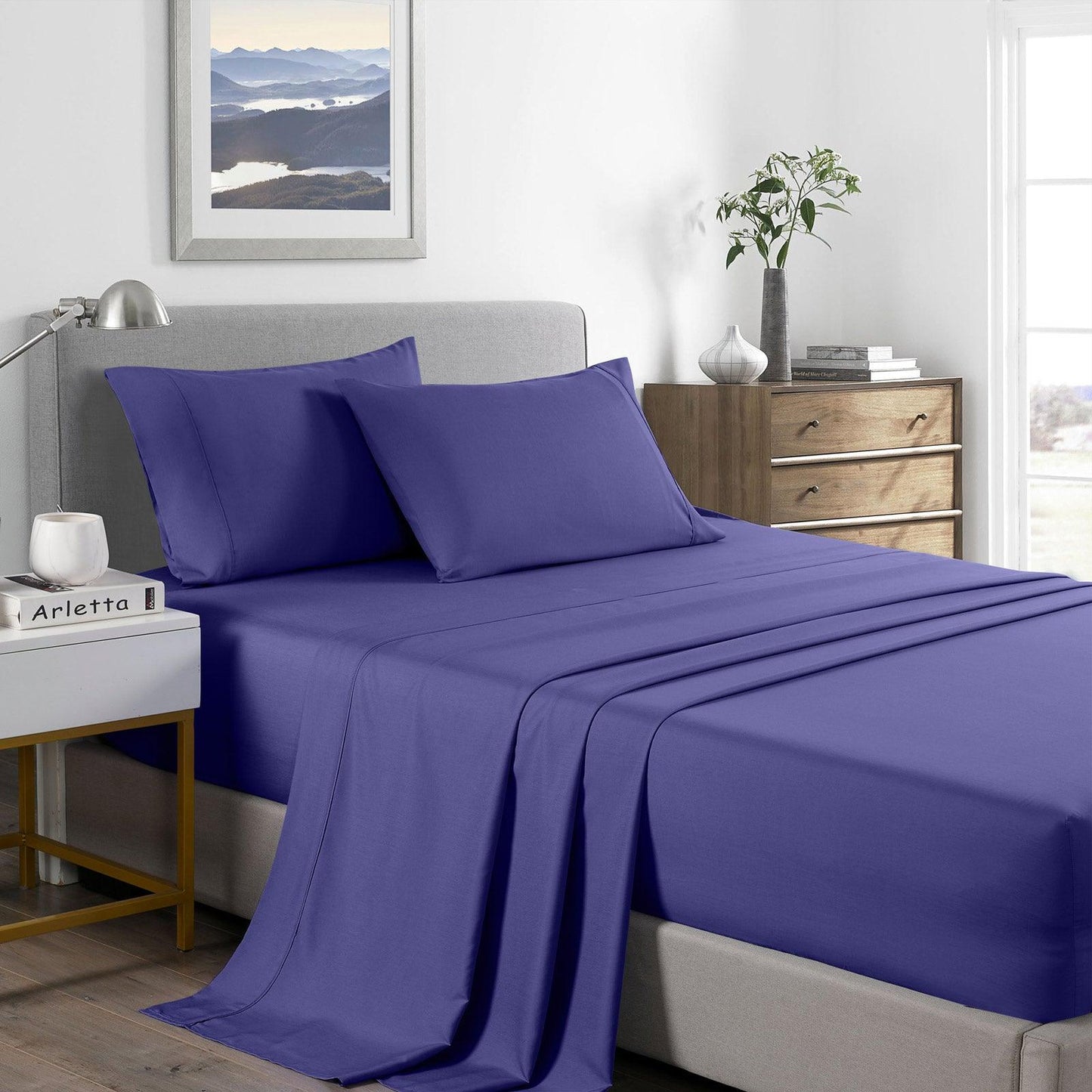 Royal Comfort 2000 Thread Count Bamboo Cooling Sheet Set Ultra Soft Bedding - Single - Royal Blue
