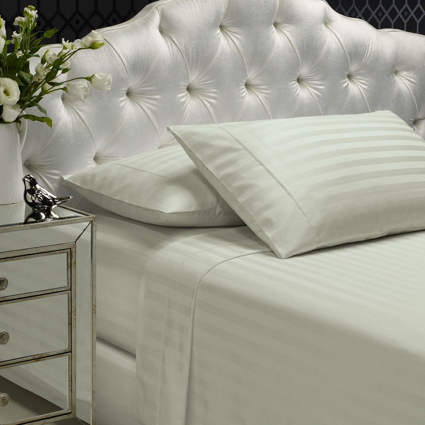 Royal Comfort 1200TC Sheet Set Damask Cotton Blend Ultra Soft Sateen Bedding - Queen - Silver