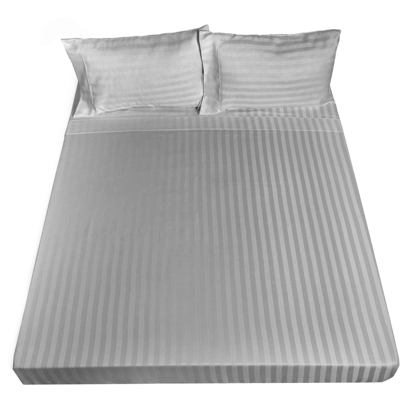 Royal Comfort 1200TC Sheet Set Damask Cotton Blend Ultra Soft Sateen Bedding - Queen - Silver