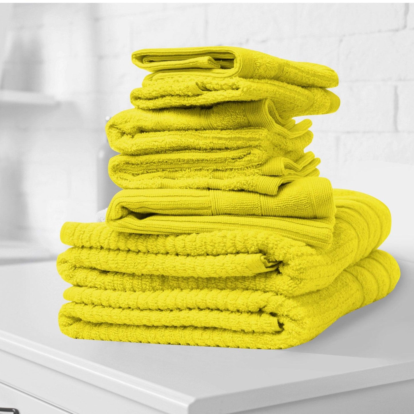 Royal Comfort Eden Egyptian Cotton 600GSM 8 Piece Luxury Bath Towels Set - Yellow