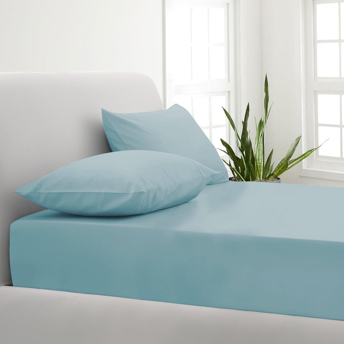 Park Avenue 1000TC Cotton Blend Sheet & Pillowcases Set Hotel Quality Bedding - Single - Mist