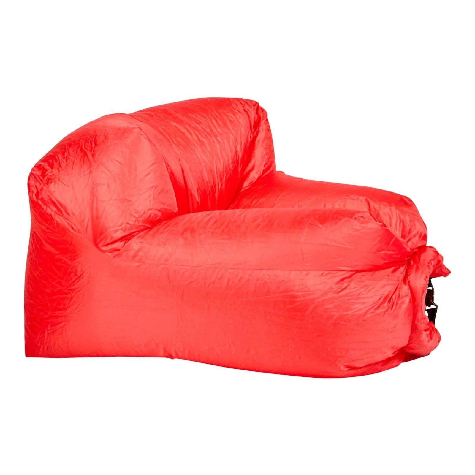 Milano Decor Inflatable Air Lounger for Beach Camping Festival Outdoor Lazy Lounge Chair - Red