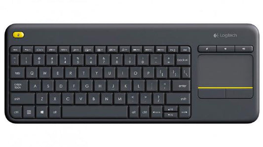 Logitech Wireless Keyboard K400 Plus, Black, USB Receiver, Inbuilt Touch Pad Powered by 2xAA, included