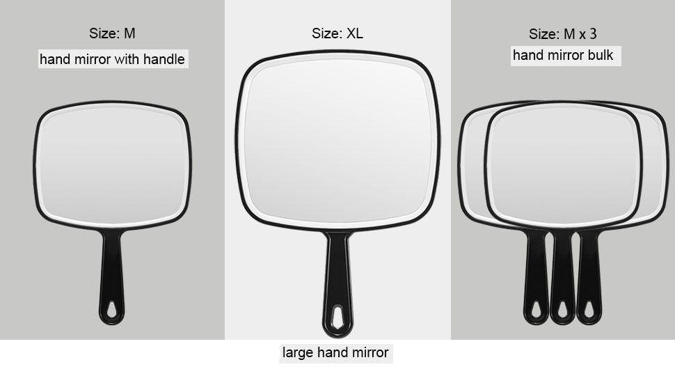 Extra Large Black Handheld Mirror with Handle (31,5 x 23 cm)