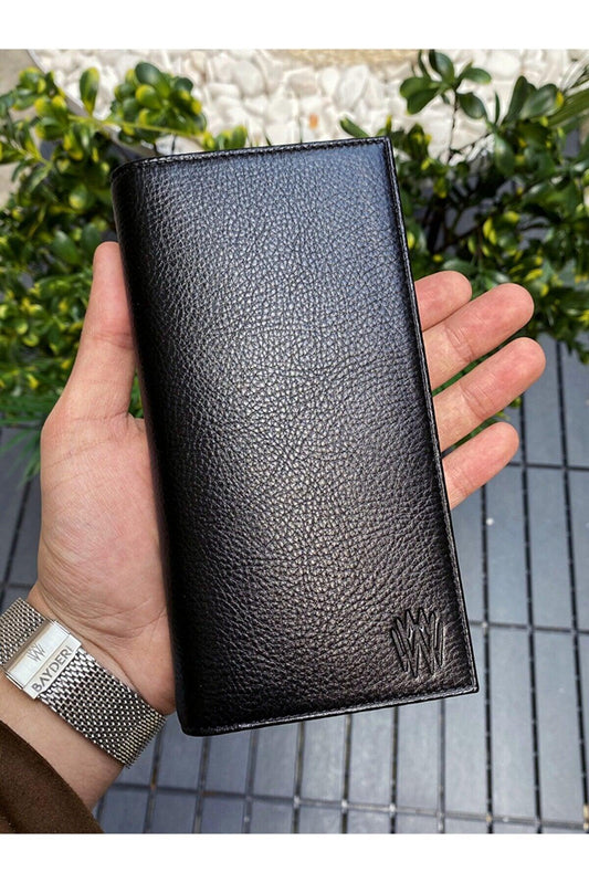 Leather Phone Wallet - Black