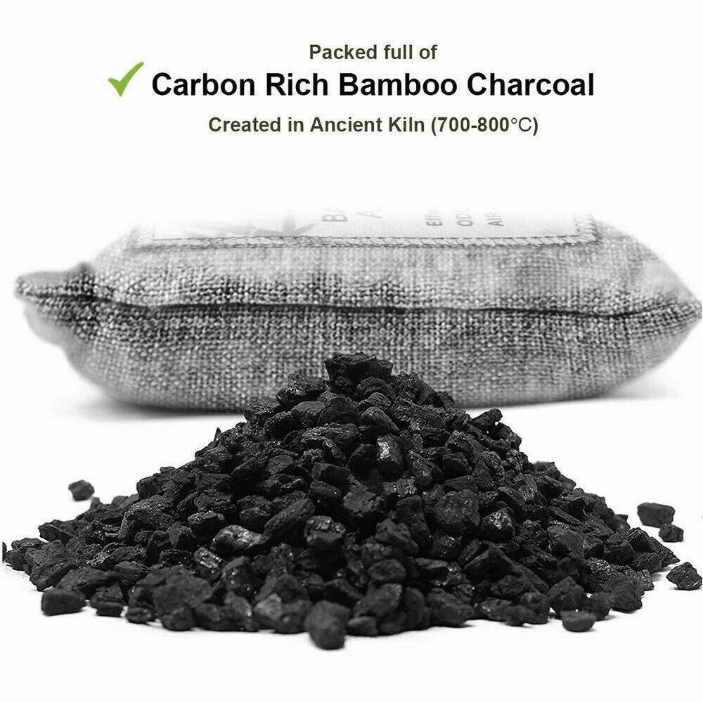 5PCS Air Purifying Bags Activated Bamboo Charcoal Freshener for Car Home Shoes 200g