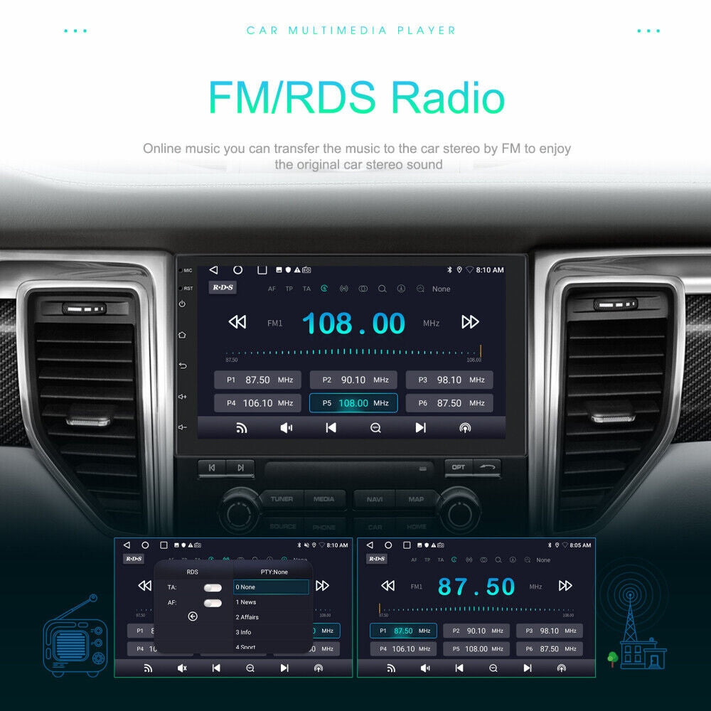 7 inch Car Radio 2 DIN GPS FM RDS WIFI w/ Rear Camera For Android IOS CarPlay AU