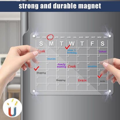 Large Magnetic Fridge Whiteboard Weekly Calendar Planner Acrylic White Board Set