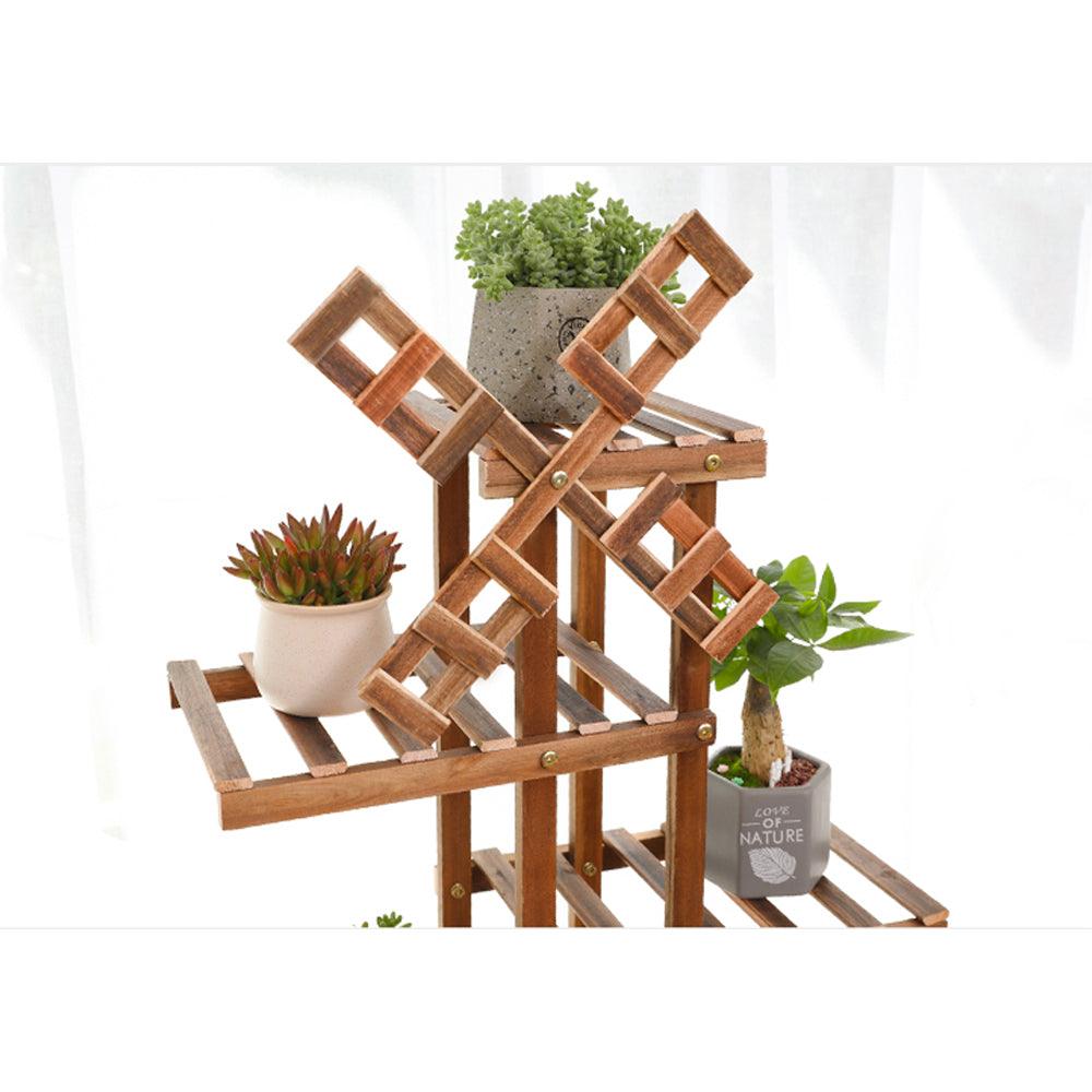 6 Tier Wooden Plant Stand Flower Pot Holder Shelf Rack Display Indoor Outdoor AU