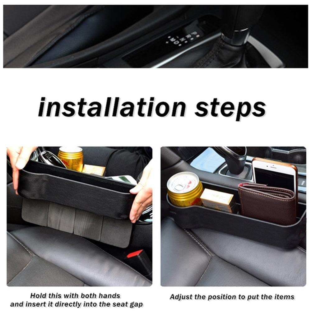 2X Car Seat Gap Slit Pocket Storage Organizer Caddy Keys Phone Coins Holder Box
