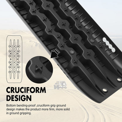 X-BULL Recovery tracks Boards 10T 2 Pairs/ Sand / Mud / Snow Mounting Bolts Pins Gen 2.0 -Black