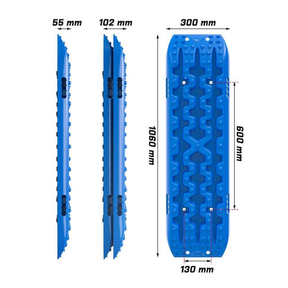 X-BULL 2PCS Recovery Boards Tracks Snow Tracks Mud tracks 4WD With 4PC mounting bolts Blue