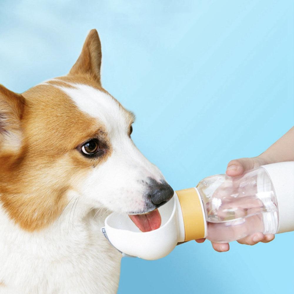 Portable Dog Water Bottle with Food Container Leak Proof Dog Water Dispenser(White)