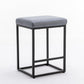 2x Counter Height Bar Stools with Footrest Backless Kitchen Dining Cafe Chair with Thick Cushion & Sturdy Metal Steel Frame-Slate