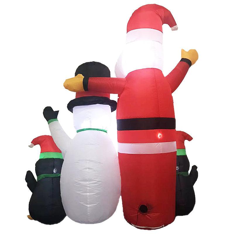Festiss 1.8m Santa Snowman and Penguin Greeting Christmas Inflatable with LED FS-INF-14