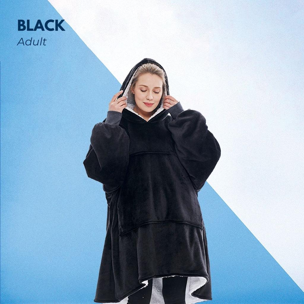 GOMINIMO Hoodie Blanket Black HM-HB-106-AYS
