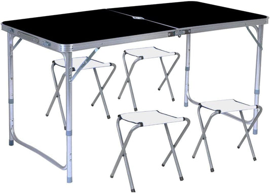 KILIROO Camping Table 120cm Black (With 4 Chair) KR-CT-105-CU