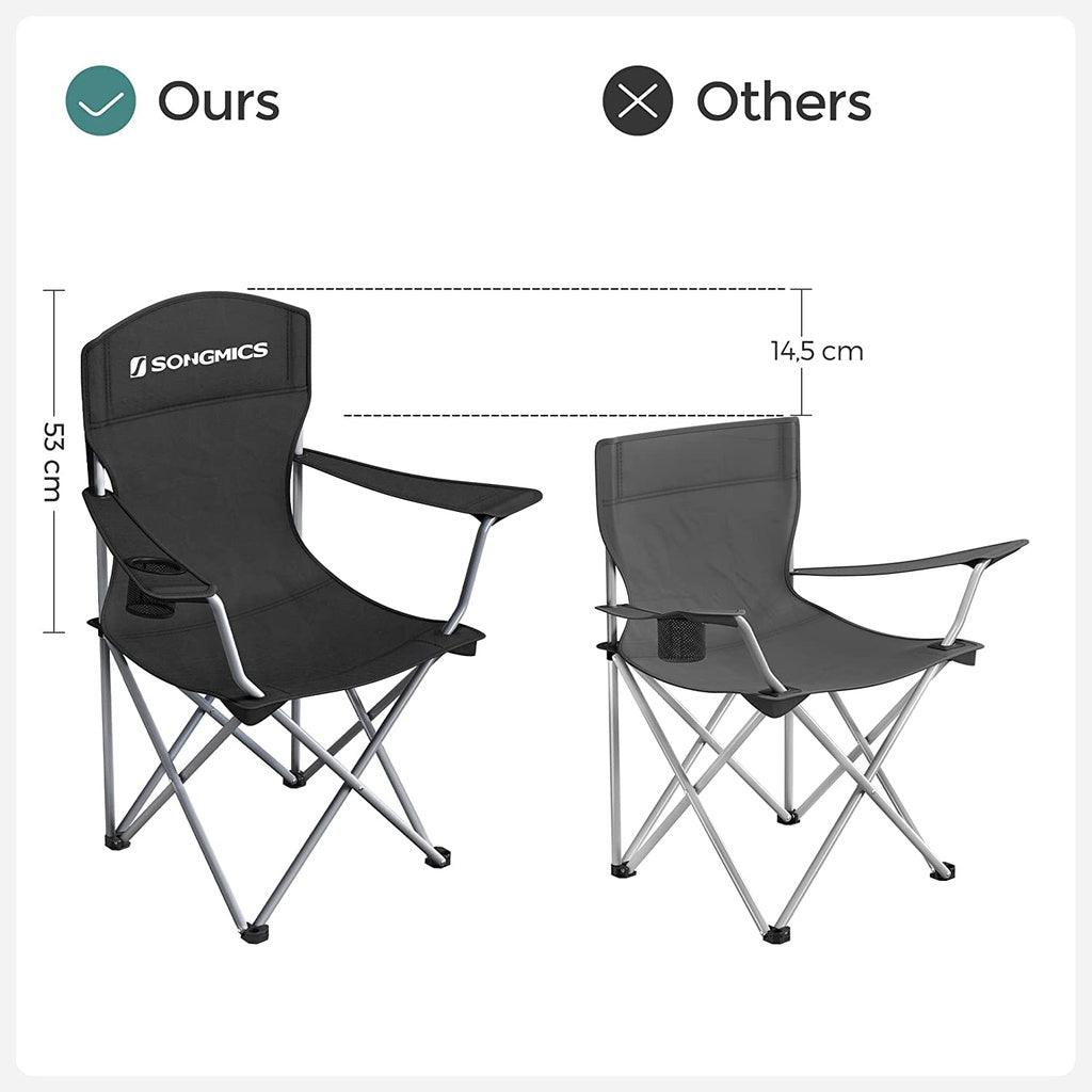 SONGMICS Set of 2 Folding Camping Outdoor Chairs Black