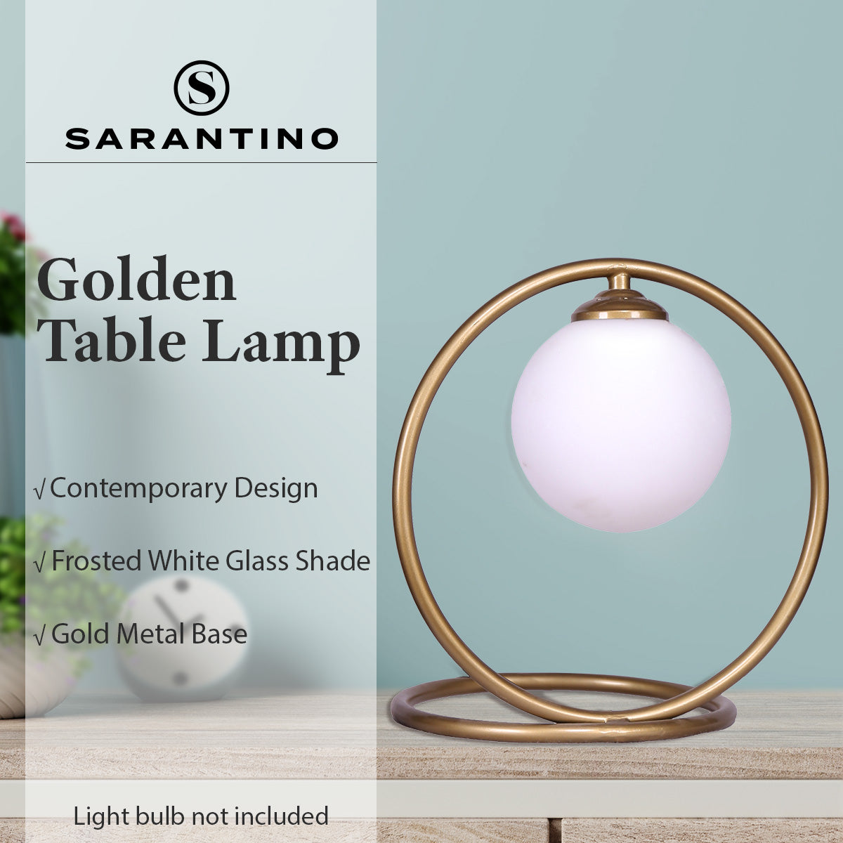 Sarantino Gold Metal Table Lamp