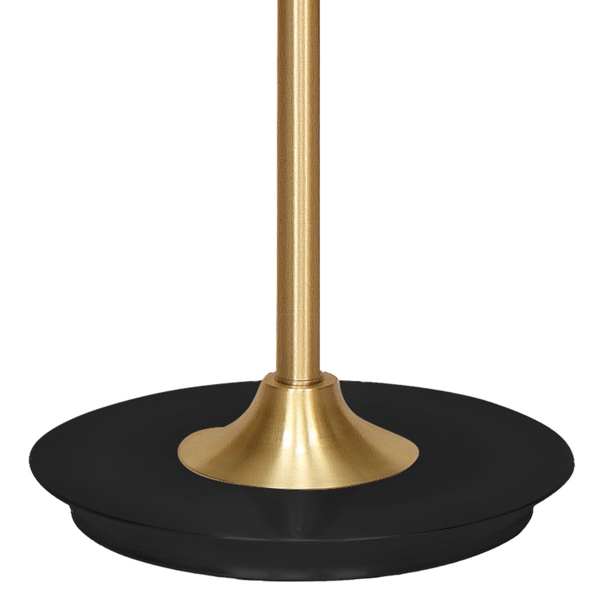 Sarantino Metal Floor Lamp Brushed Brass Finish with White Shade