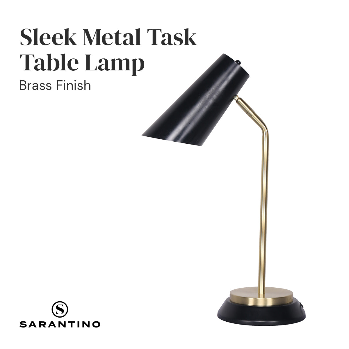 Sarantino Electric Reading Light Table Lamp Brass Finish - Black
