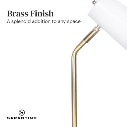 Sarantino Electric Reading Light Table Lamp Brass Finish - White