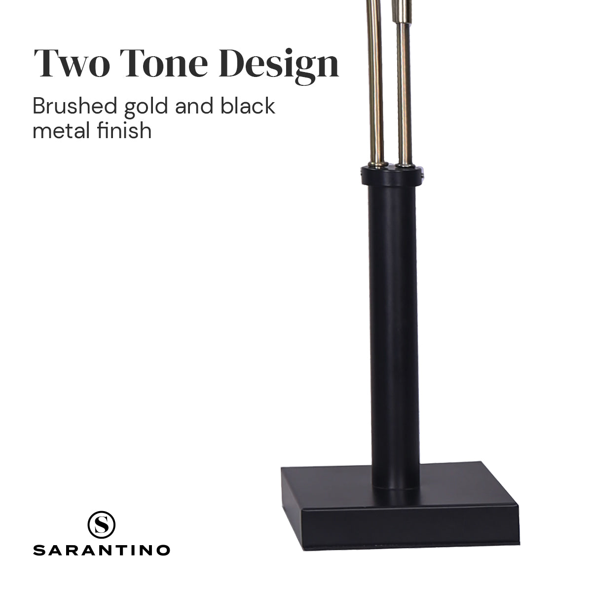 Sarantino LED Metal Table Lamp with 2 Lights Brushed Gold Black Finish