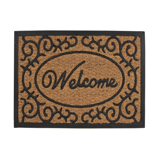 2 x Doormat for Front Door Entryway Outdoor Mat Coir Rubber Welcome