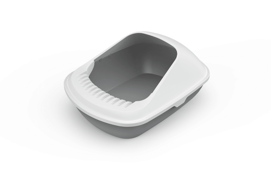 2 X Medium Cat Litter Box Tray With Shovel Kitty Toilet Semi-Enclosed Pet Box