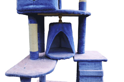 193cm Cat Scratching Tree Post Sisal Pole Scratching Post Scratcher Tower Condo Blue
