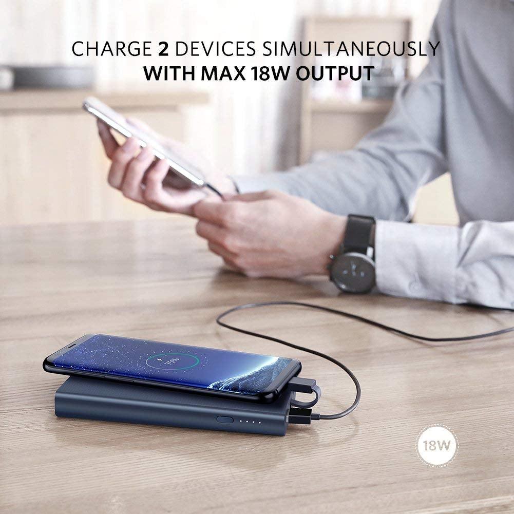 UGreen 10000mAh Power bank With TypeC cable - Blue 40972