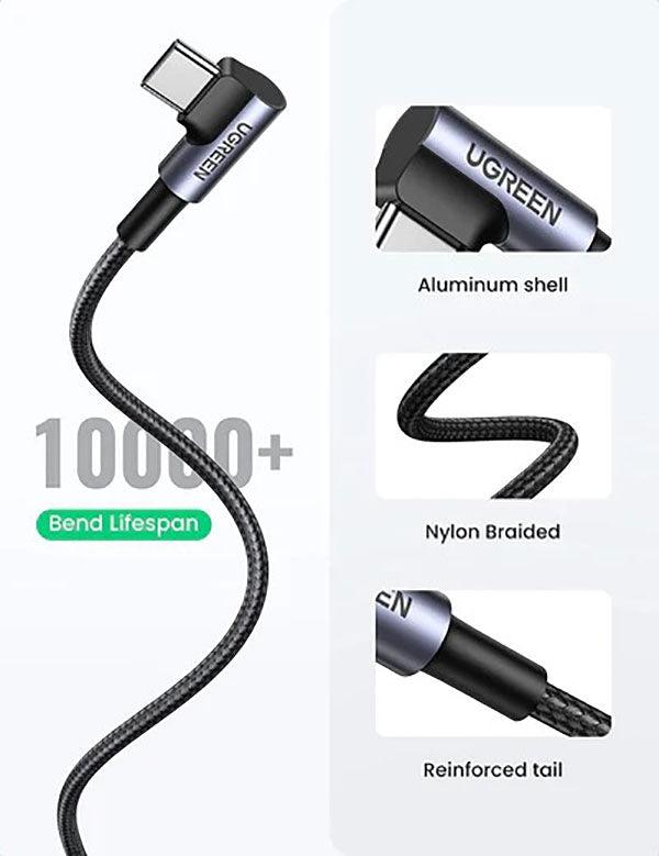 UGREEN 70255 USB-A to 90 Degree Angle USB-C Cable 3M