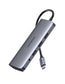 UGREEN USB-C To 3*USB 3.0 A+HDMI+VGA+RJ45 Gigabit+SD/TF+AUX3.5mm+PD Converter Gray with PD 80133