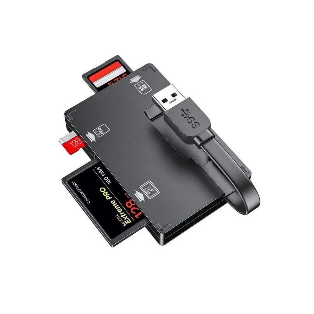 Simplecom CR309 3-Slot SuperSpeed USB 3.0 Card Reader with Card Storage Case