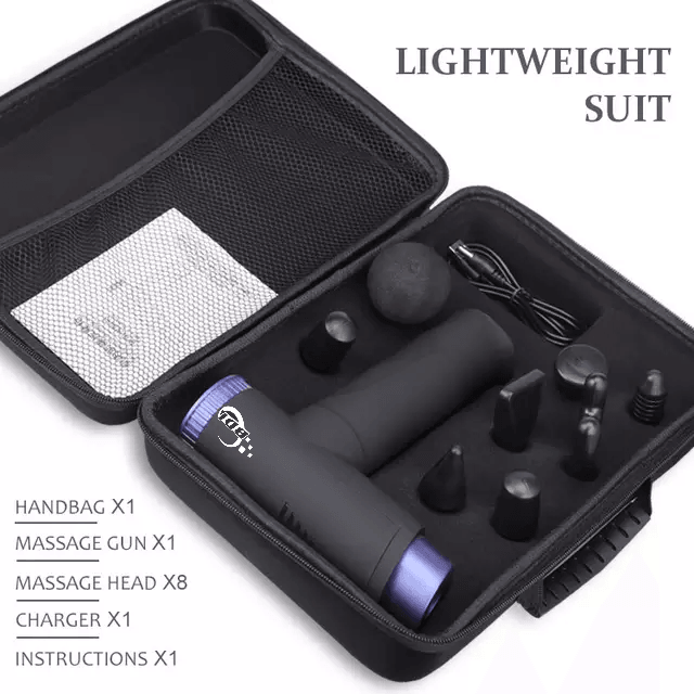 BDI Deep Tissue Massage Gun, with Portable Storage case, 8 Massage Head, & 22 Speeds (LCD Version) 5323-A