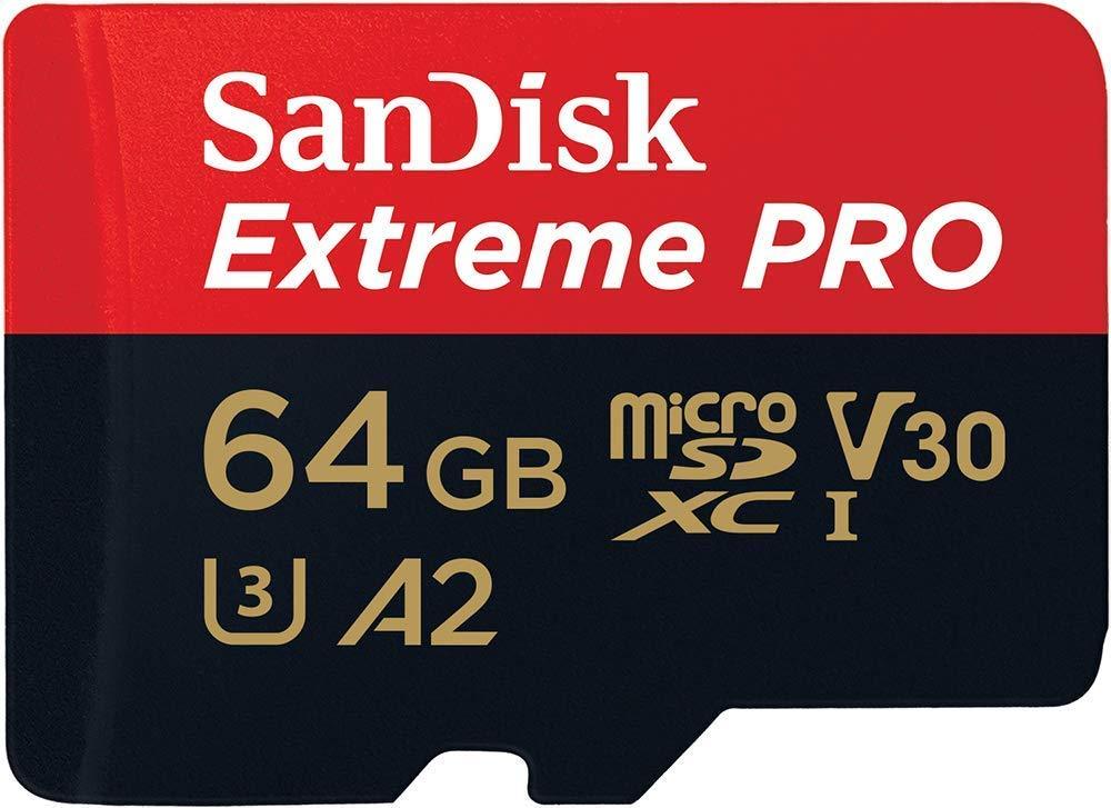 SANDISK SDSQXCY-064G-GN6MA TF Extreme PRO A2 V30 UHS-I/U3 170R/90W WITH SD ADAPTER