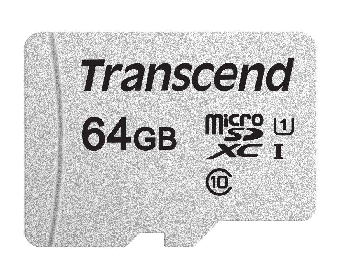 TRANSCEND TS64GUSD300S 64GB UHS-I U1 microSD w/o Adapter (microSDHC I, C10, U1)