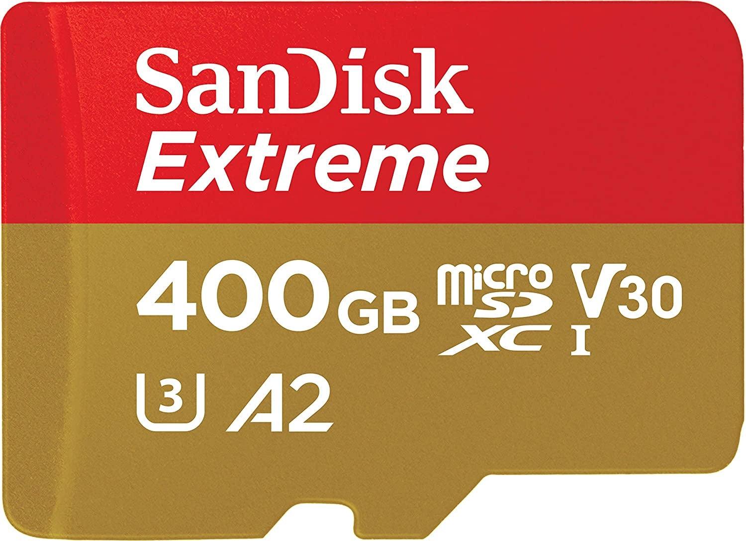 SANDISK SDSQXA1-400G-GN6MN MicroXD Extreme A2 V30 UHS-I/U3 160R/90W NO SD ADAPTER
