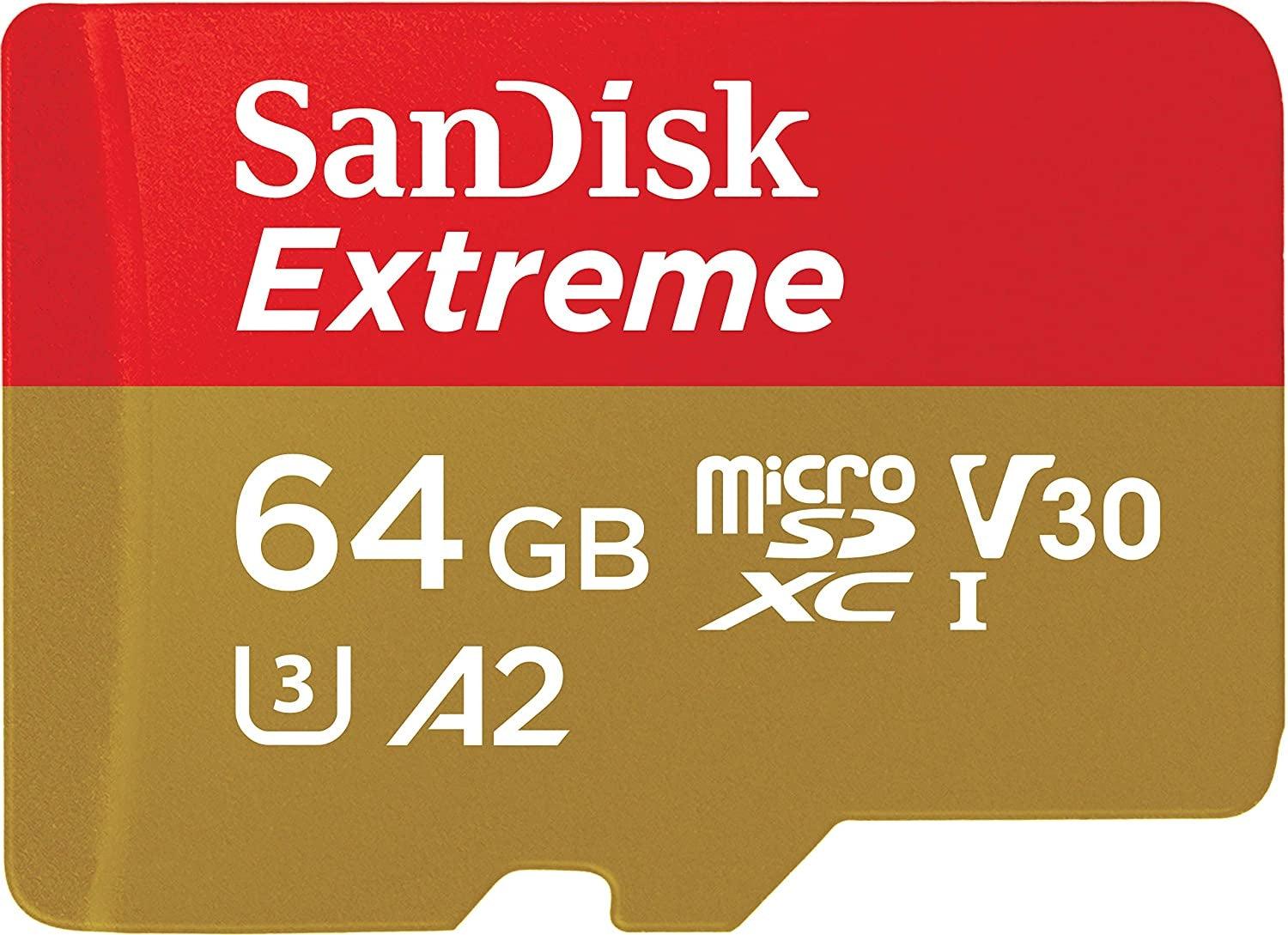 SANDISK SDSQXA2-064G-GN6MN MicroXD Extreme A2 V30 UHS-I/U3 160R/60W NO SD ADAPTER