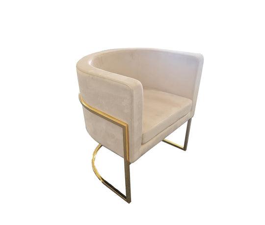 Tub Dining Chair - Beige with Gold