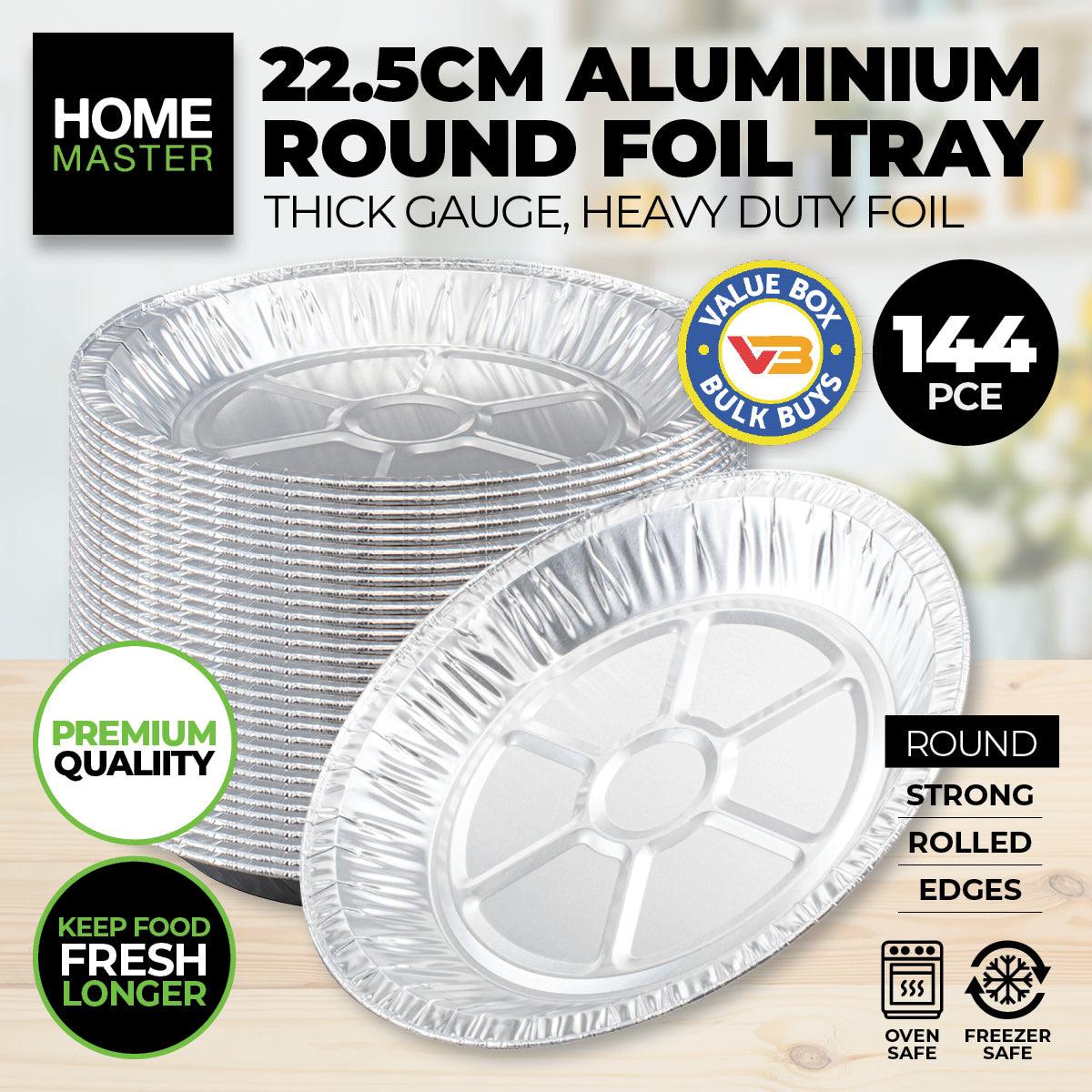 Home Master 144PCE Aluminium Foil Trays Round Premium Quality 22.5cm