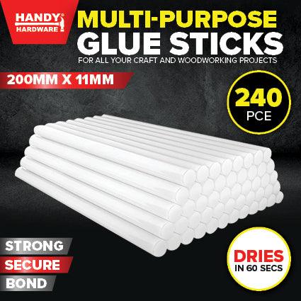 Handy Hardware 240PCE Hot Melt Glue Sticks Multipurpose Craft Woodwork 200mm