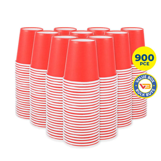 Party Central 900PCE Red Paper Cups Disposable Leak Resistant 200ml
