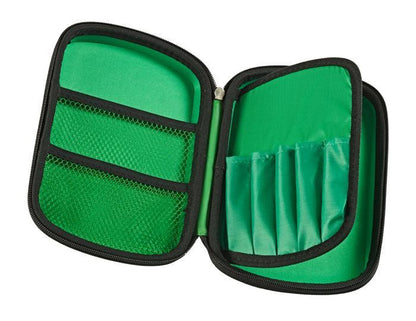 Two-Colour Hard Top Pencil Case : Green With Black Zip