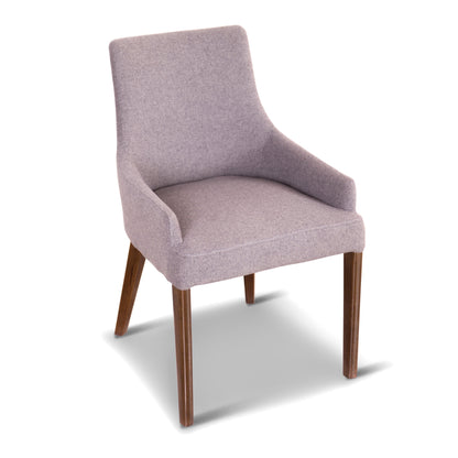 Tuberose Dining Chair Set of 2 Fabric Seat Solid Acacia Wood Furniture - Grey