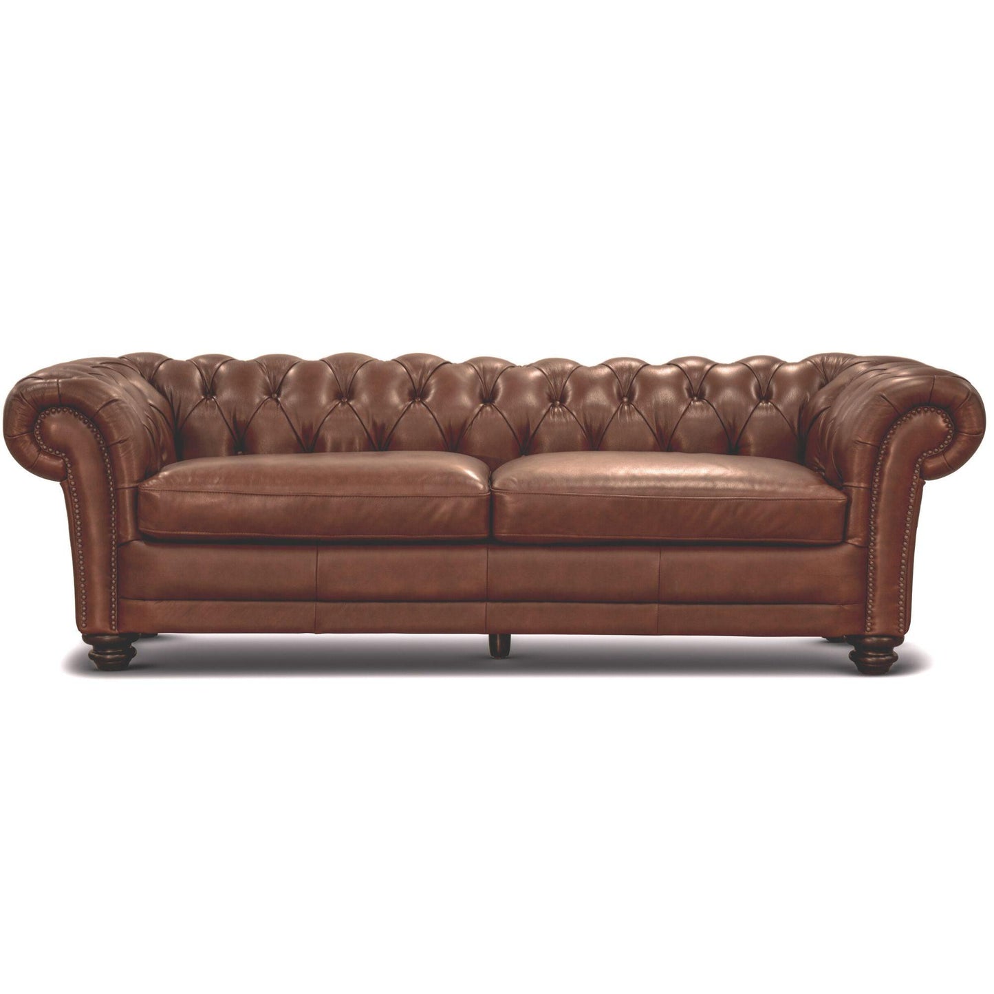 Sonny 3+2.5+1 Seater Genuine Leather Sofa Chestfield Lounge Couch - Butterscotch