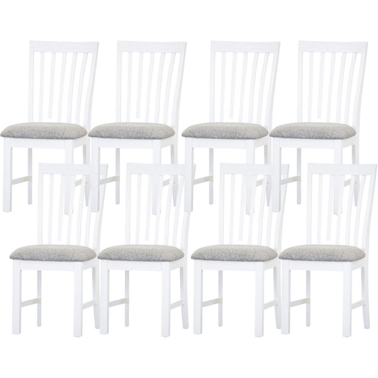 Laelia Dining Chair Set of 8 Solid Acacia Timber Wood Coastal Furniture - White