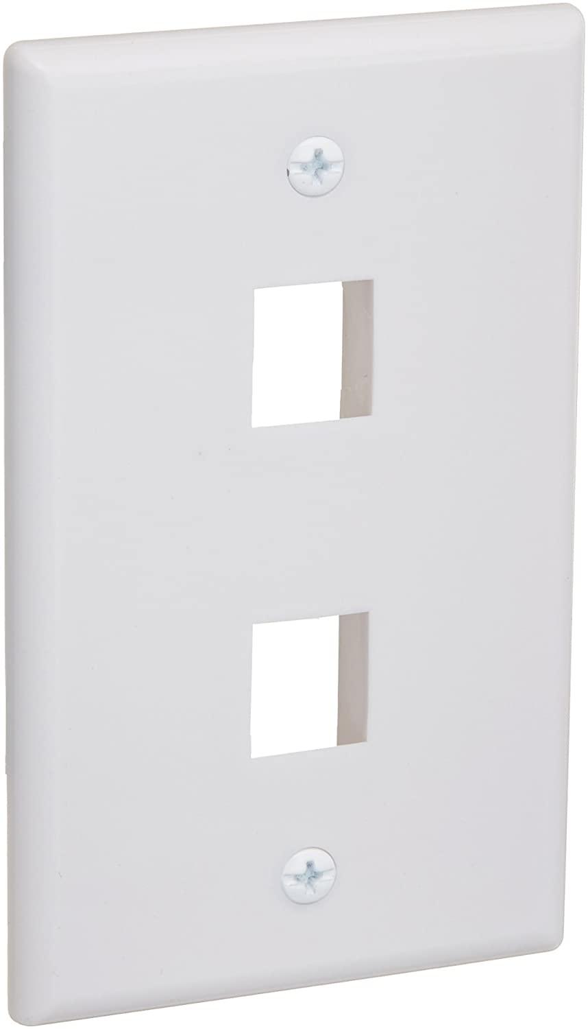 2 Port QuickPort outlet Wall Plate face plate, two Gang White