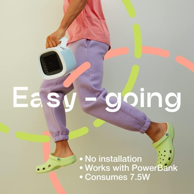 Evapolar evaCHILL - Personal Portable Air Cooler and Humidifier, with USB Connectivity and LED Light, White