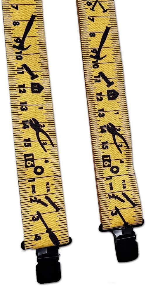 5 cm width tape-ruler pattern suspender ( Yellow ) adjustable sliders for both men and women